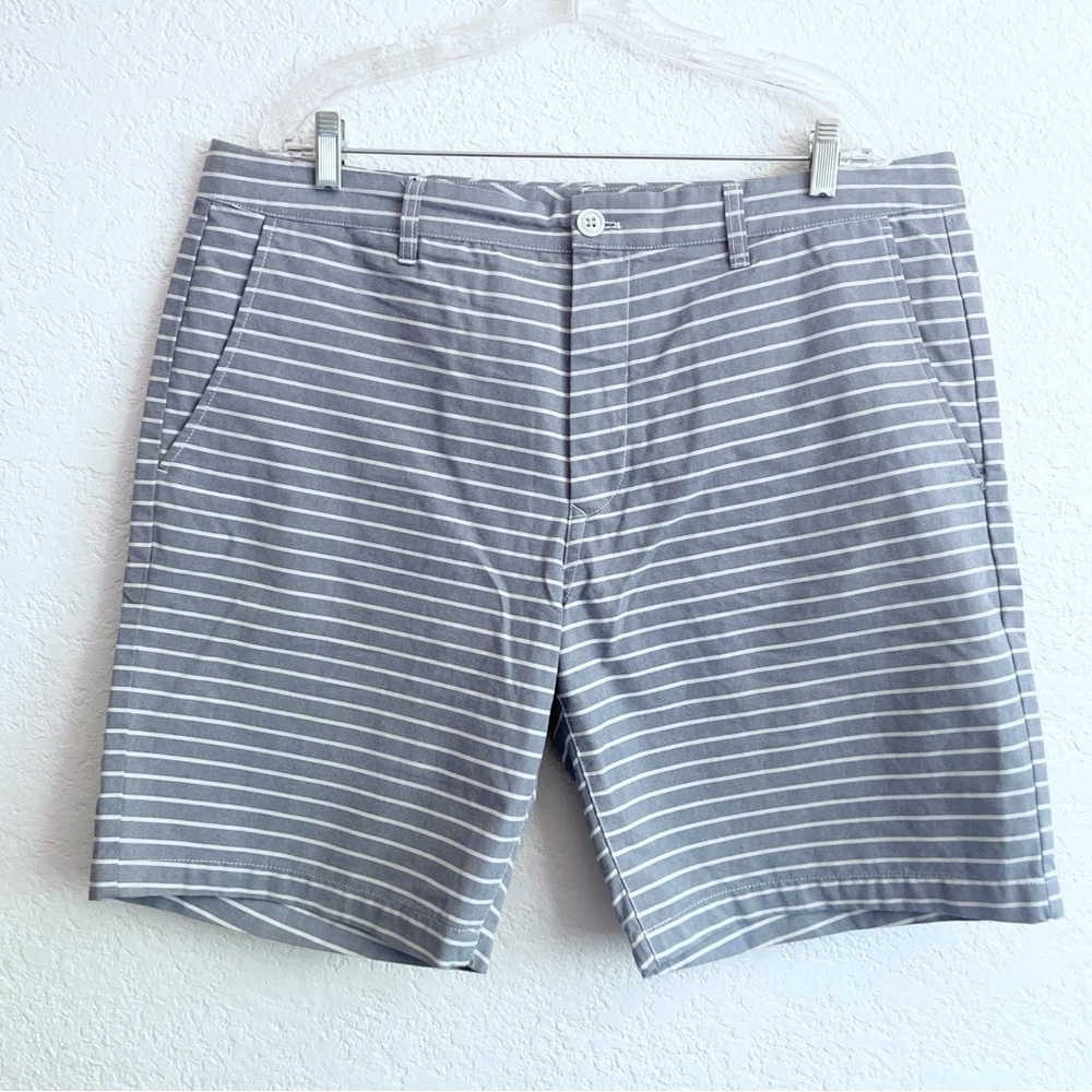 Bonobos Men's Blue and White Flat Front Striped Shorts Size 38 Nautical